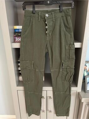 NSF Olive Green Skinny Cargo Pants for Women